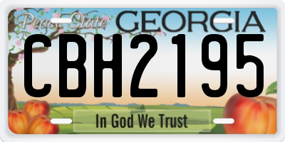 GA license plate CBH2195