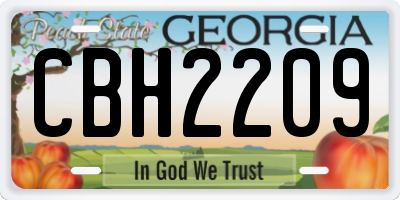 GA license plate CBH2209