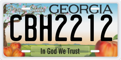 GA license plate CBH2212