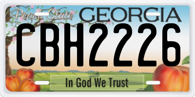 GA license plate CBH2226