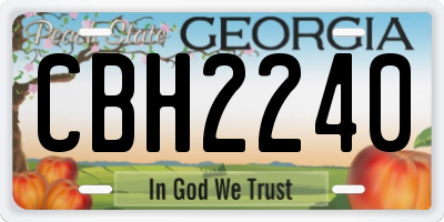 GA license plate CBH2240