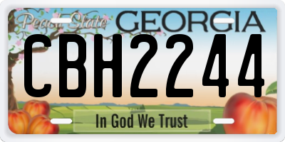 GA license plate CBH2244