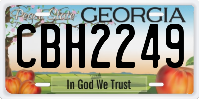 GA license plate CBH2249