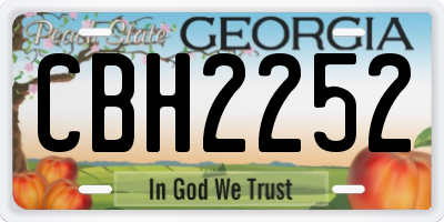 GA license plate CBH2252