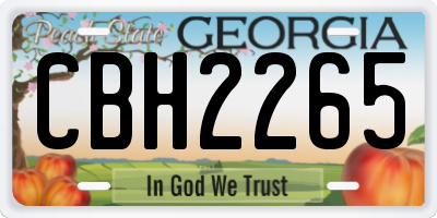 GA license plate CBH2265