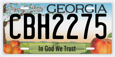 GA license plate CBH2275