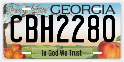 GA license plate CBH2280