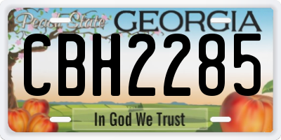 GA license plate CBH2285