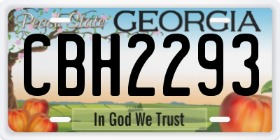 GA license plate CBH2293