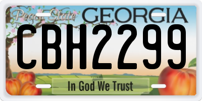 GA license plate CBH2299