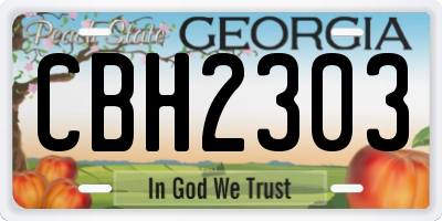 GA license plate CBH2303