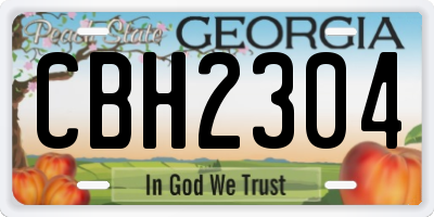 GA license plate CBH2304