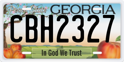 GA license plate CBH2327