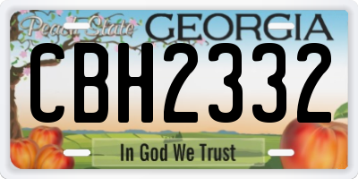 GA license plate CBH2332