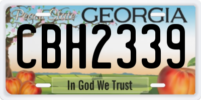 GA license plate CBH2339