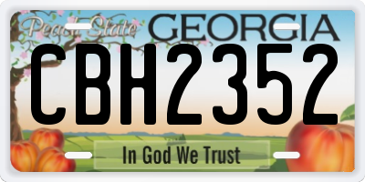 GA license plate CBH2352