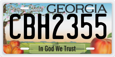 GA license plate CBH2355