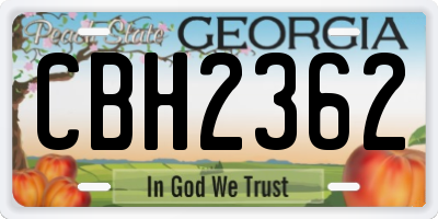 GA license plate CBH2362