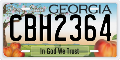 GA license plate CBH2364
