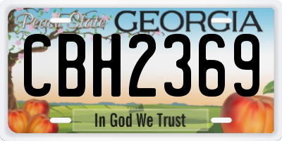 GA license plate CBH2369