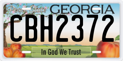 GA license plate CBH2372