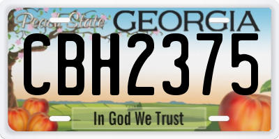 GA license plate CBH2375