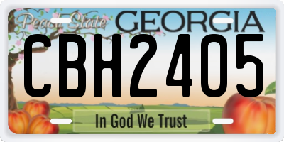 GA license plate CBH2405