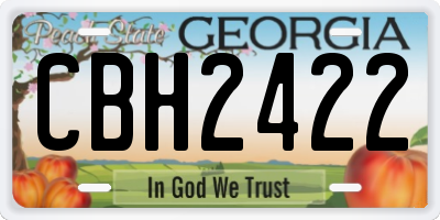 GA license plate CBH2422