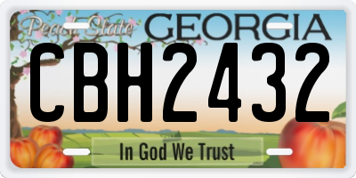 GA license plate CBH2432