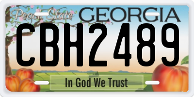 GA license plate CBH2489