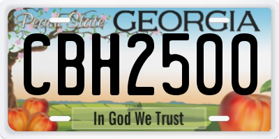 GA license plate CBH2500