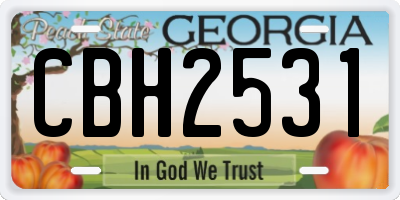 GA license plate CBH2531
