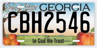 GA license plate CBH2546