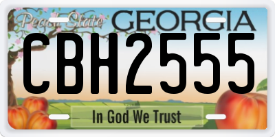 GA license plate CBH2555