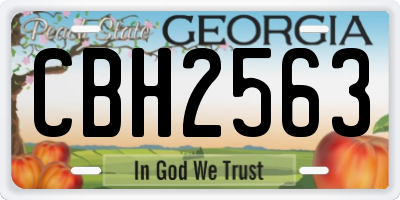 GA license plate CBH2563