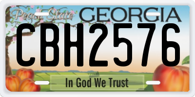 GA license plate CBH2576