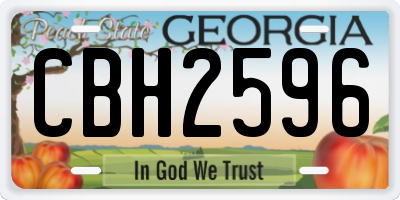 GA license plate CBH2596