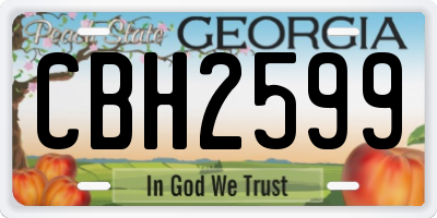 GA license plate CBH2599