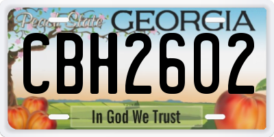 GA license plate CBH2602