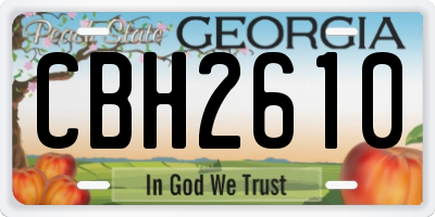 GA license plate CBH2610