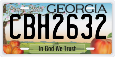 GA license plate CBH2632
