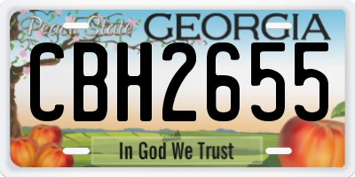 GA license plate CBH2655