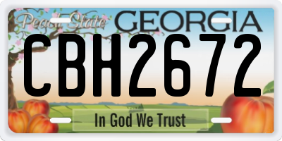 GA license plate CBH2672