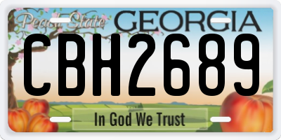 GA license plate CBH2689