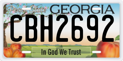 GA license plate CBH2692