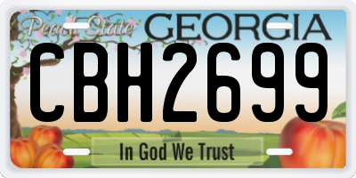GA license plate CBH2699