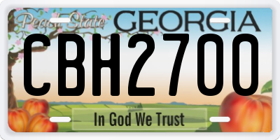 GA license plate CBH2700