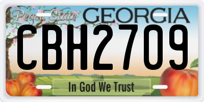 GA license plate CBH2709