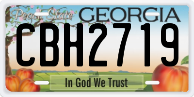 GA license plate CBH2719