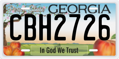 GA license plate CBH2726